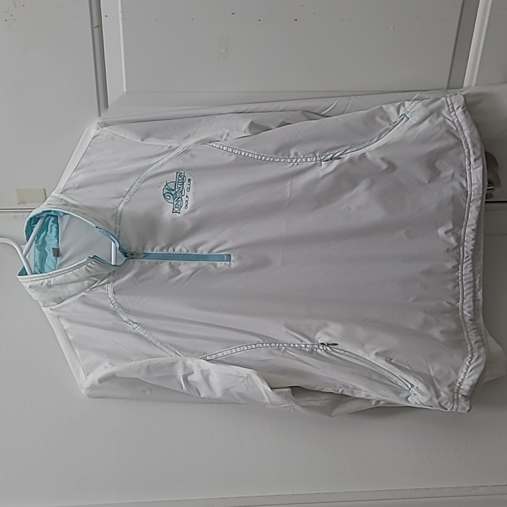 Golf  Kensington white & Aquamarine  light weight Golf jacket  100%polyester - Picture 4 of 9